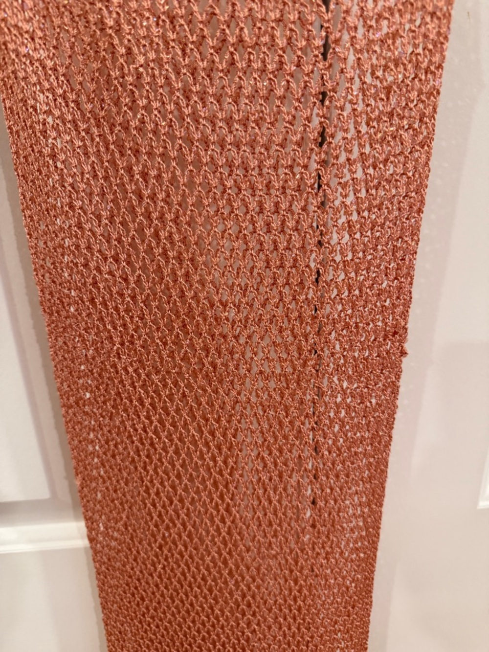 Vintage Pink Beaded Mesh Knit Tank Top Sheer Y2K Sleeveless XS/S - Picture 2 of 2